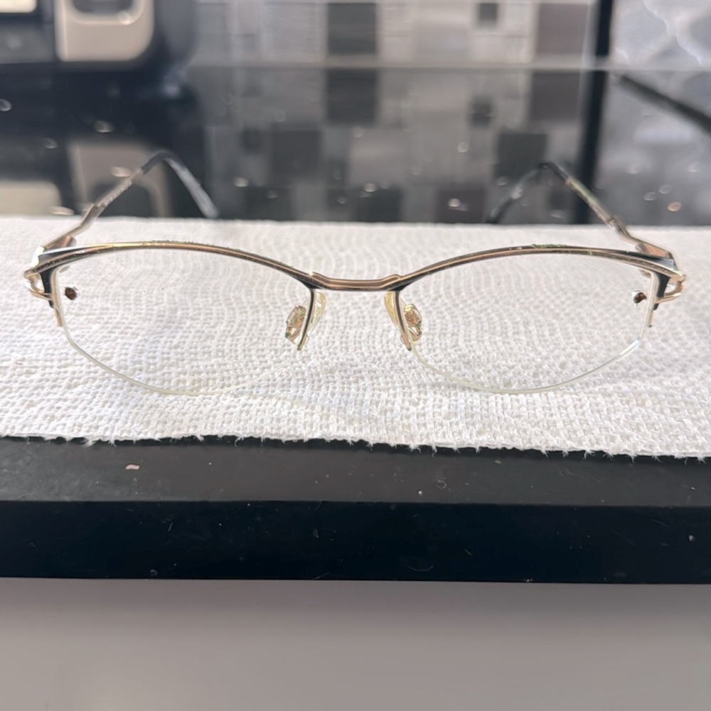 Cazal eyeglasses gold and black/gray with magnetic sunglasses